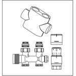 OV Badheizkörper-Anschluss-Set 5 Durchgang Edelstahl-Design