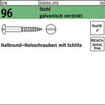 Holzschraube DIN 96 Halbrundkopf Schlitz 1,6x10 Stahl galv.verz. 500St. - VPE: 500
