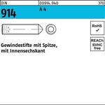 Gewindestift DIN 914 Spitze/Innen-6kt M16x 60 A 4 10 Stück - VPE: 10