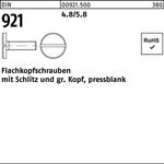Flachkopfschraube DIN 921 Schlitz M4x 10 4.8/5.8 100 Stück - VPE: 100