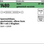 Spannschloss DIN 1480 offen 2Ringösen SP-RR M10 Stahl 3.6 galv.verz. 1St.