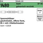 Spannschloss DIN 1480 offen 2Blattschrauben SP BS M16 Stahl 3.6 galv.verz. 1St.