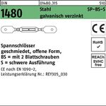 Spannschloss DIN 1480 offen 2Blattschrauben SP BS-S M36 Stahl galv.verz. 1St.