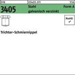 Trichterschmiernippel DIN 3405 AM 8x 1 Stahl galv.verz. 100 Stück - VPE: 100