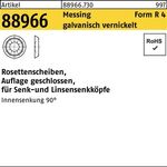 Rosettenscheibe R 88966 geschl. 7,0x12,0x3,4 Messing galv. vernickelt 100St. - VPE: 100
