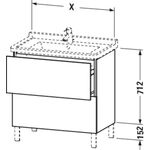 Duravit Waschtischunterbau L-CUBE 670x469mm 2 Au we ma ES Nussbaum mitte