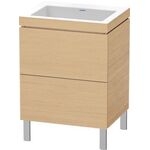Duravit Waschtischset L-CUBE 600x480mm 2 Au o HL we ma ES NB mitte