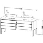 Duravit Waschtischunterbau LUV 1733x570mm 2 Au 2 Sk No we sdm ES NB re