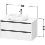 Duravit Waschtischunterbau Ketho.2 1000x568x550mm weiß hochglanz