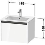 Duravit Waschtischunterbau Ketho.2 610x440x480mm weiß supermatt