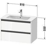 Duravit Waschtischunterbau Ketho.2 810x550x480mm weiß hochglanz
