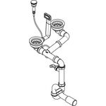 HG Ablaufgarnitur automatisch, für Doppelbecken S41