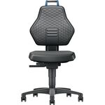 Arbeitsdrehstuhl Rl.Kunstleder schwarz Grifffarbe blau 450-600mm PROMAT
