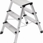Klapptritt Stufen 3 Plattform-H.600mm Alu.m.Anti-Rutsch-Riffelung HAILO