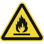 Warnzeichen ASR A1.3/DIN EN ISO 7010 200mm Warnung feuergefährliche Stoffe Folie