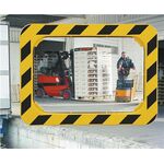 Sicherheits-/Verkehrsspiegel H600xB800mm Ku.,gelb/schwarz f.2 Richtungen 20m SPL