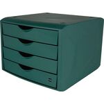 Schubladenbox m.Auszugssperre 4 Schubl.grün H215xB265xT332mm HELIT