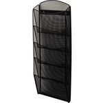 helit Wand-Prospekthalter Mesh H6260095 DIN A4 5Fächer Stahl sw