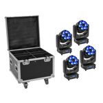 EUROLITE Set 4x LED TMH-H240 Beam/Wash/Flowereffekt + Case