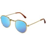 Pu-Sonnenbrille, gold, blau verspiegelt