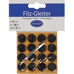 Filzgleiter 17mm Filz braun selbstkl.16 St./SB-Karte