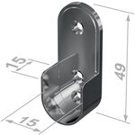 Schrankrohrlager 11127 Zinkdruckg.verchr.Wm.35x20mm PG