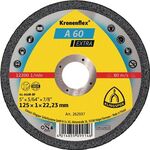 Trennscheibe A 60 Extra D125x1mm ger.INOX Bohr.22,23mm KLINGSPOR - VPE: 25
