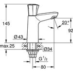 Grohe Standventil COSTA 1/2Zoll chr