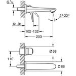 Grohe 2L-WT-Batt EUROSTYLE Ausldg 203mm chr