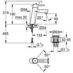 Grohe EH-WTbatt CONCETTO 1/2Zoll M-Size chr