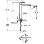 GROHE Einhand-Waschtischbatterie Lineare 1/2Zoll XL-Size ha graph gebü