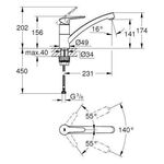 Grohe Einhand-Spültischarmatur BAUECO 1/2Zoll fla Ala chr