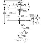 Grohe Einhand-Bidetbatterie BAUEDGE 1/2Zoll chr