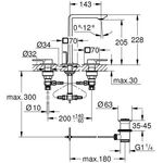 Grohe 3-Loch-Waschtischbatterie ALLURE 1/2Zoll co sun gebü