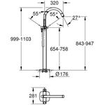 GROHE Einhand-Wannenbatterie Grandera Bodenmontage FMS chrom/gold