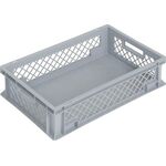 Transportbehälter L600xB400xH150mm grau PP Durchfassgr.Seitenwände durchbrochen