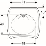 Geberit Waschtisch VITALIS 650x600mm barrierefr m Überlauf weiß KT