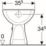 Geberit Stand-Flachspül-WC RENOVA Abgang vertikal weiß KT