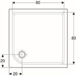 Geberit Duschwanne TALA 900x900x72mm weiß