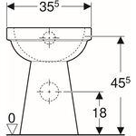 Geberit St.WC flach RENOVA COMFORT erhöht, Abgang horizontal weiß KT