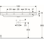 Geberit Waschtisch XENO² 1200x480mm o HL ohne Überlauf weiß KT