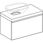 Geberit Waschtischunterschrank CITTERIO 884x543x504mm Fr Gl schwarz/Korpus gr-br
