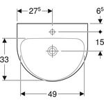 Geberit Waschtisch RENOVA m Hahnloch ohne Überlauf 550x450mm weiß