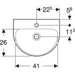 Geberit Handwaschbecken RENOVA m HL ohne Überlauf 450x360mm weiß KT