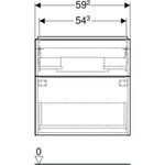 Geberit Waschtischunterschrank iCon 600x615x416mm verk. Ausl. we hochglanz/G