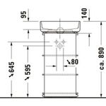 Duravit Aufsatzbecken BENTO STARCK BOX 460mm o ÜL m Hahnlochinsel 1 HL HG weiß