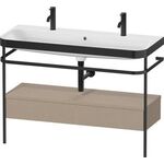Duravit Waschtischset HAPPY D.2 PLUS 1175x490mm ein Hahnloch taupe supermatt