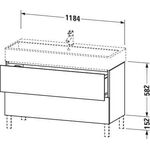 Duravit Waschtischunterbau L-CUBE 1184x459mm 2 Au ta s-matt ES NB mitte