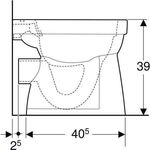 Geberit Stand-Flachspül-WC RENOVA Rimfree, Abgang horizontal weiß