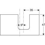 Geberit Waschtischplatte ONE Auss re 900x30x470mm lava lackiert matt